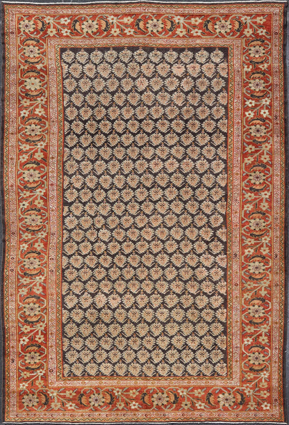 Red and blue Persian Sultanabad Mahal Antique rug with small - scale all - over Design. Keivan Woven Arts / rug 19 - 0501, country of origin / type: Iran / Sultanabad Mahal, circa 1920 Measures: 10'3 x 15'2 - Keivan Woven Arts19 - 0501 - 15477 - G - 2708Rug