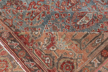 19th century Antique Feraghan Gallery Persian Rug With All - Over Paisley Geometric Design. Keivan Woven Arts / rug 19 - 0503, country of origin / type: Iran / Feraghan, circa 1890 Measures: 7'4 x 17'0 Set on Steel blue background and light... - Keivan Woven Arts19 - 0503 - 5102Rug