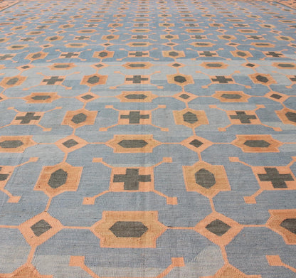 Colorful vintage Indian Cotton Dhurrie with small scale geometric design, rug 19 - 0504, country of origin / type: India / Dhurrie, circa 1960 Woven during the second half of the 20th century, this designer flat - woven Indian cotton dhurrie is deco... - Keivan Woven Arts19 - 0504 - 11317Rug