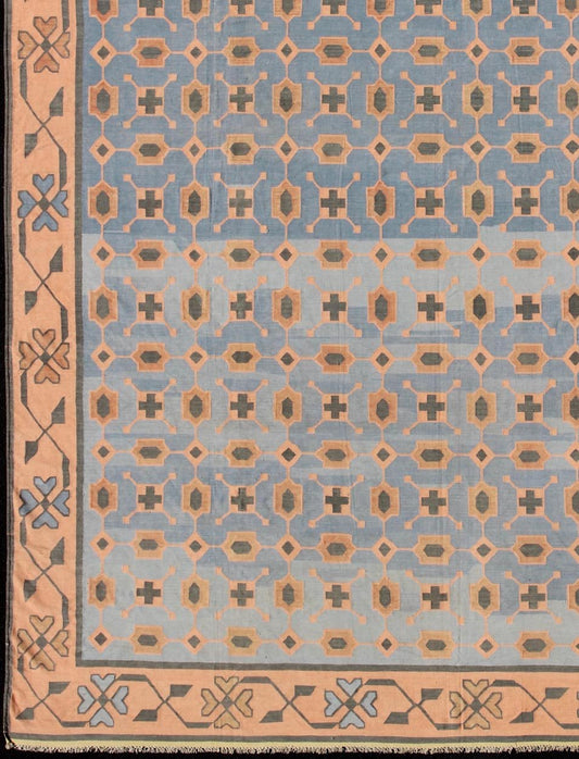 Colorful vintage Indian Cotton Dhurrie with small scale geometric design, rug 19 - 0504, country of origin / type: India / Dhurrie, circa 1960 Woven during the second half of the 20th century, this designer flat - woven Indian cotton dhurrie is deco... - Keivan Woven Arts19 - 0504 - 11317Rug