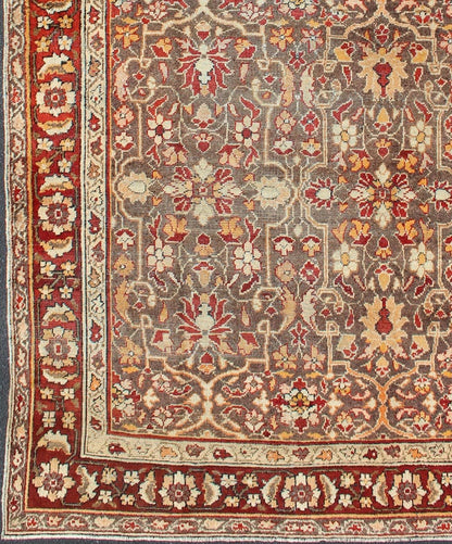 Gray Background Antique Persian Sultanabad with All - Over sub Floral Design. Antique Sultanabad short gallery rug in gray background and colorful, bold design, rug 19 - 0602, country of origin / type: Iran / Mahal, circa 1900 This antique P... - Keivan Woven Arts19 - 0602 - 11429Rug