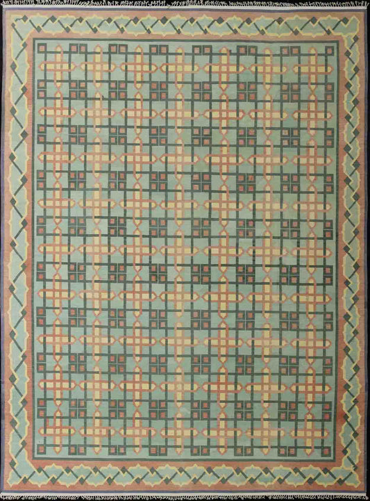 Large Vintage Indian Flat - Weave Cotton Dhurrie Rug from Mid - 20th Century. Large cotton Dhurrie in large scale checkerboard design, Indian Dhurrie, rug 19 - 0604, country of origin / type: India / Dhurrie, circa 1960 This flat - woven designe... - Keivan Woven Arts19 - 0604 - 11479Rug
