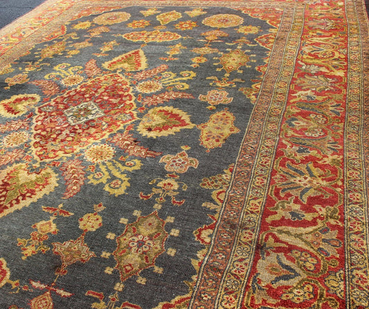Large Antique Zeigler Sultanabad Rug with Elegant Medallion Design in Blue & Rust Red. Large Antique Zeigler Sultanabad Rug with Elegant Medallion Design in Blue & Rust Red. Antique Persian Zeigler Sultanabad Rug. Keivan Woven Arts / rug /19 - 081... - Keivan Woven Arts19 - 0813 - 11589Rug