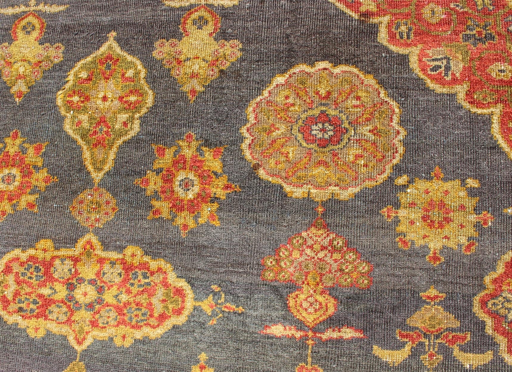 Large Antique Zeigler Sultanabad Rug with Elegant Medallion Design in Blue & Rust Red. Large Antique Zeigler Sultanabad Rug with Elegant Medallion Design in Blue & Rust Red. Antique Persian Zeigler Sultanabad Rug. Keivan Woven Arts / rug /19 - 081... - Keivan Woven Arts19 - 0813 - 11589Rug