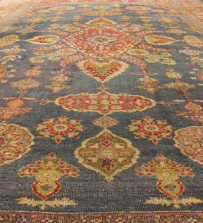 Large Antique Zeigler Sultanabad Rug with Elegant Medallion Design in Blue & Rust Red. Large Antique Zeigler Sultanabad Rug with Elegant Medallion Design in Blue & Rust Red. Antique Persian Zeigler Sultanabad Rug. Keivan Woven Arts / rug /19 - 081... - Keivan Woven Arts19 - 0813 - 11589Rug