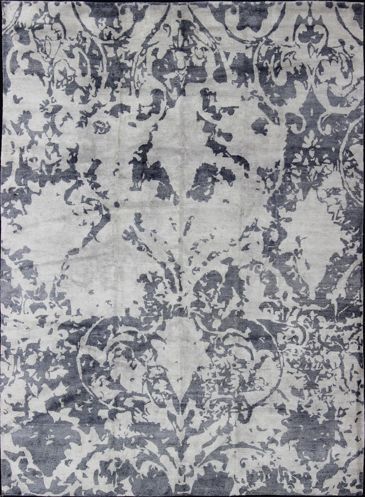 Nepalese Modern rug with modern design. Keivan Woven Arts / rug 19 - 0816, country of origin / type: Nepal / Modern. Measures: 9'1 x 12'. This rug from Nepal features a modern design rendered in shades of gray blue and white. - Keivan Woven Arts19 - 0816 - 11649Rug