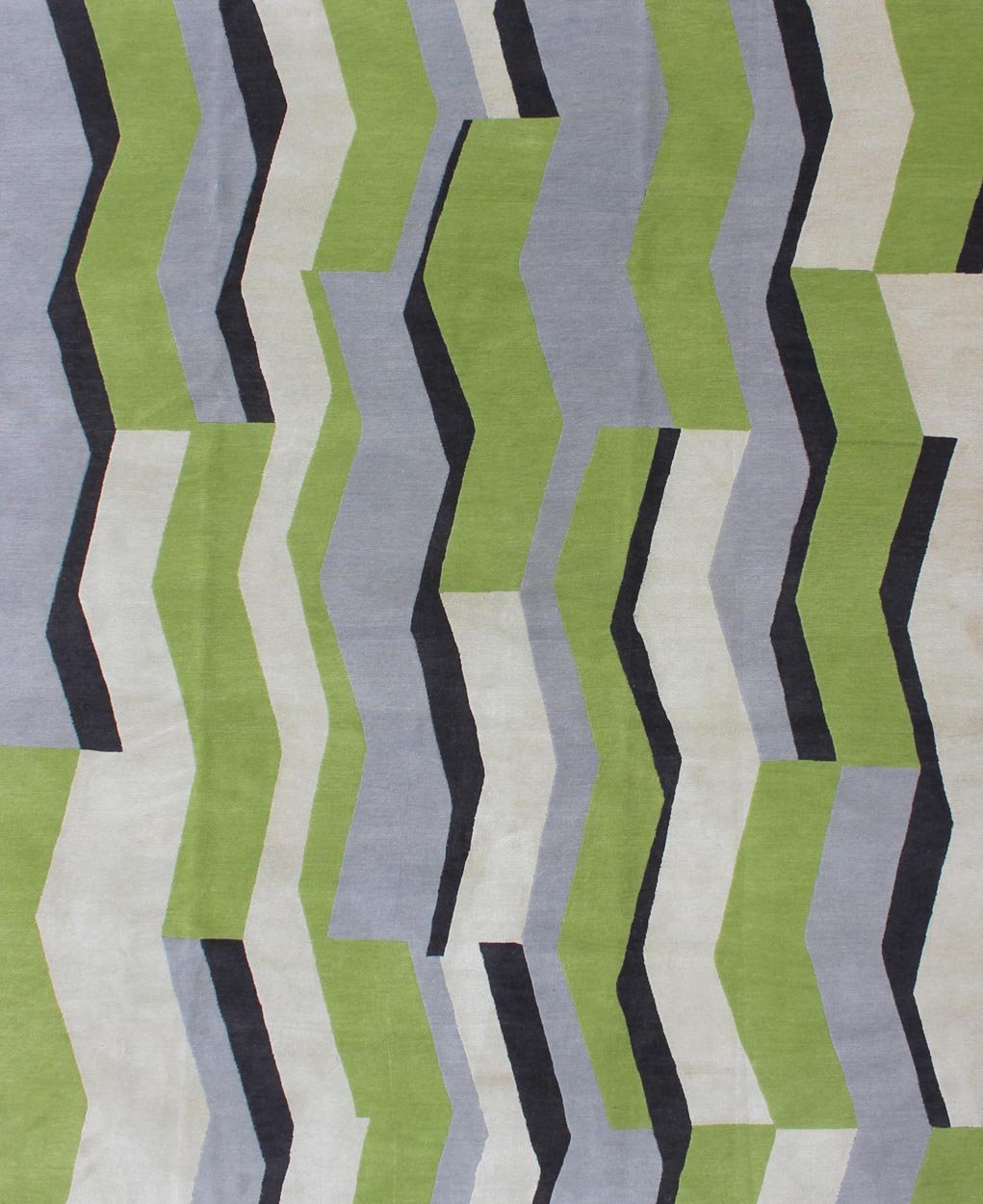 Modern Nepalese Silk and Wool Rug. Modern Rug. modern Nepalese rug. Modern setting. modern interiors Measures: 8'1 x 10'1. This rug from Nepal features a modern design rendered in Apple and citron green, lavender gray, black, and ivory. ... - Keivan Woven Arts19 - 0820 - 11655Rug