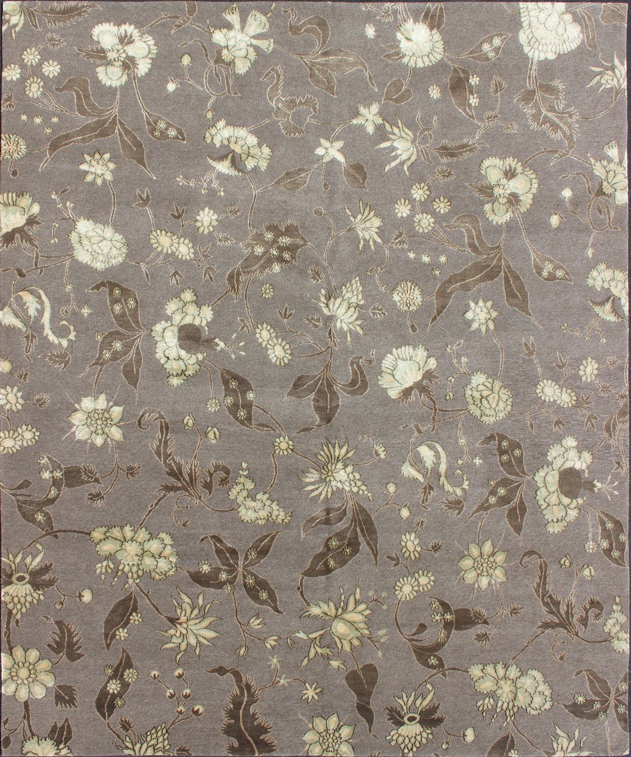 Modern Tibetan/Nepalese Wool & Silk Rug. Measures: 8' x 10'. This rug from Nepal is made of silk and wool and features a modern all - over design rendered in gray and natural tones. Modern Tibetan/Nepalese wool and silk rug with all - over des... - Keivan Woven Arts19 - 0822 - 11699Rug