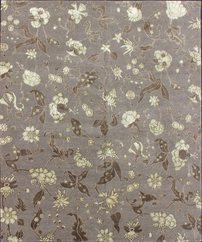 Modern Tibetan/Nepalese Wool & Silk Rug. Measures: 8' x 10'. This rug from Nepal is made of silk and wool and features a modern all - over design rendered in gray and natural tones. Modern Tibetan/Nepalese wool and silk rug with all - over des... - Keivan Woven Arts19 - 0822 - 11699Rug