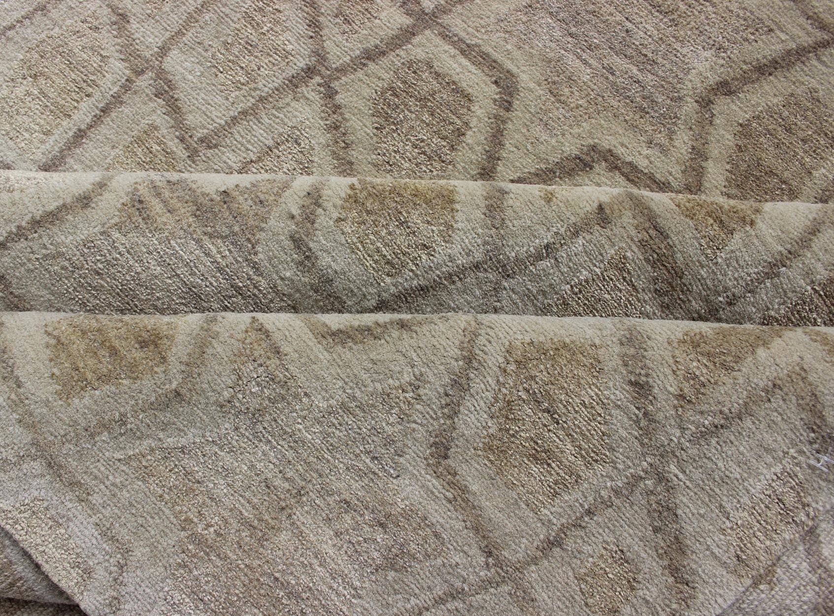 Wool and Silk Modern Design Tibetan Rug From Nepal in Neutrals and Earth Tones Wool and silk modern design Tibetan rug from Nepal in neutrals and earth tones, Nepalese Modern rug with all - over star, diamonds and geometric pattern. Wool and Silk ... - Keivan Woven Arts19 - 0824 - 11707Rug