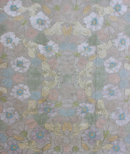 Modern Nepalese Silk and Wool Rug. Nepalese Modern rug withwool and silk in pastel floral flowers in pink, mauve, green, blue, white, peach and creamy yellow colors, Keivan Woven Arts / rug 19 - 0826, country of origin: Nepal, type: Modern ... - Keivan Woven Arts19 - 0826 - 11659Rug