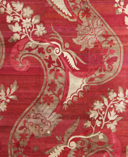 Keivan Woven Arts Modern Silk Rug from Nepal. Measures: 9' x 11'11 This rug from Nepal was woven with silk and features a unique modern design with flowers and swirling and various blossoms in a rich red color. Nepalese Modern rug ... - Keivan Woven Arts19 - 0828 - 11663Rug
