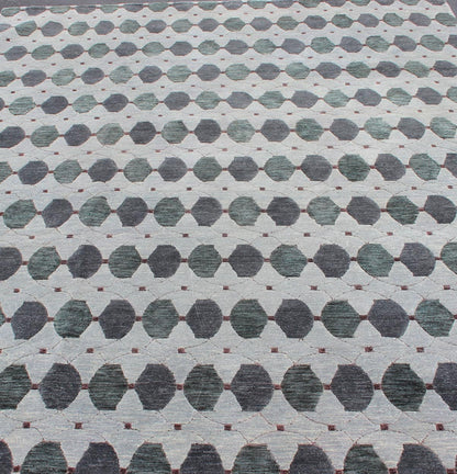 Tibetan Modern Design Wool and Silk Rug With Gray, Charcoal, Green Tibetan Modern Design Wool and Silk Rug by Keivan Woven Arts. rug 19 - 0832, Keivan Woven Arts country of origin / type: Nepal / Modern Measures: 8'1 x 10'3. This rug from N... - Keivan Woven Arts19 - 0832 - 11675Rug