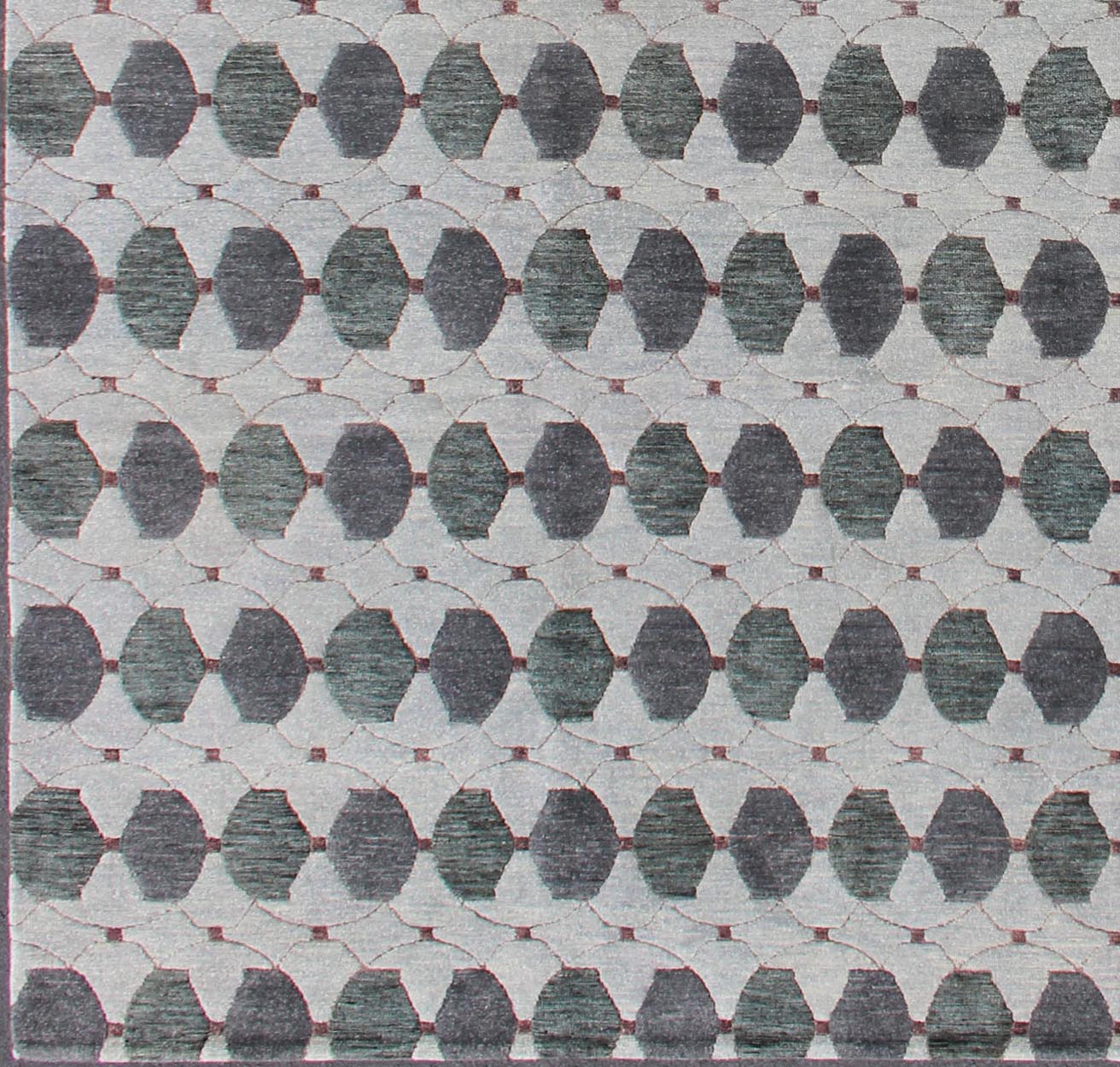 Tibetan Modern Design Wool and Silk Rug With Gray, Charcoal, Green Tibetan Modern Design Wool and Silk Rug by Keivan Woven Arts. rug 19 - 0832, Keivan Woven Arts country of origin / type: Nepal / Modern Measures: 8'1 x 10'3. This rug from N... - Keivan Woven Arts19 - 0832 - 11675Rug