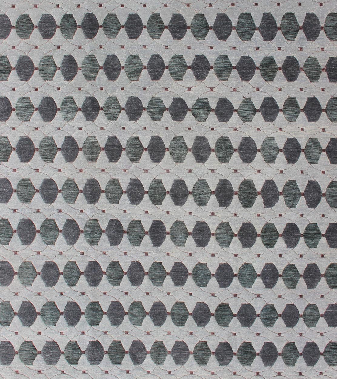 Tibetan Modern Design Wool and Silk Rug With Gray, Charcoal, Green Tibetan Modern Design Wool and Silk Rug by Keivan Woven Arts. rug 19 - 0832, Keivan Woven Arts country of origin / type: Nepal / Modern Measures: 8'1 x 10'3. This rug from N... - Keivan Woven Arts19 - 0832 - 11675Rug