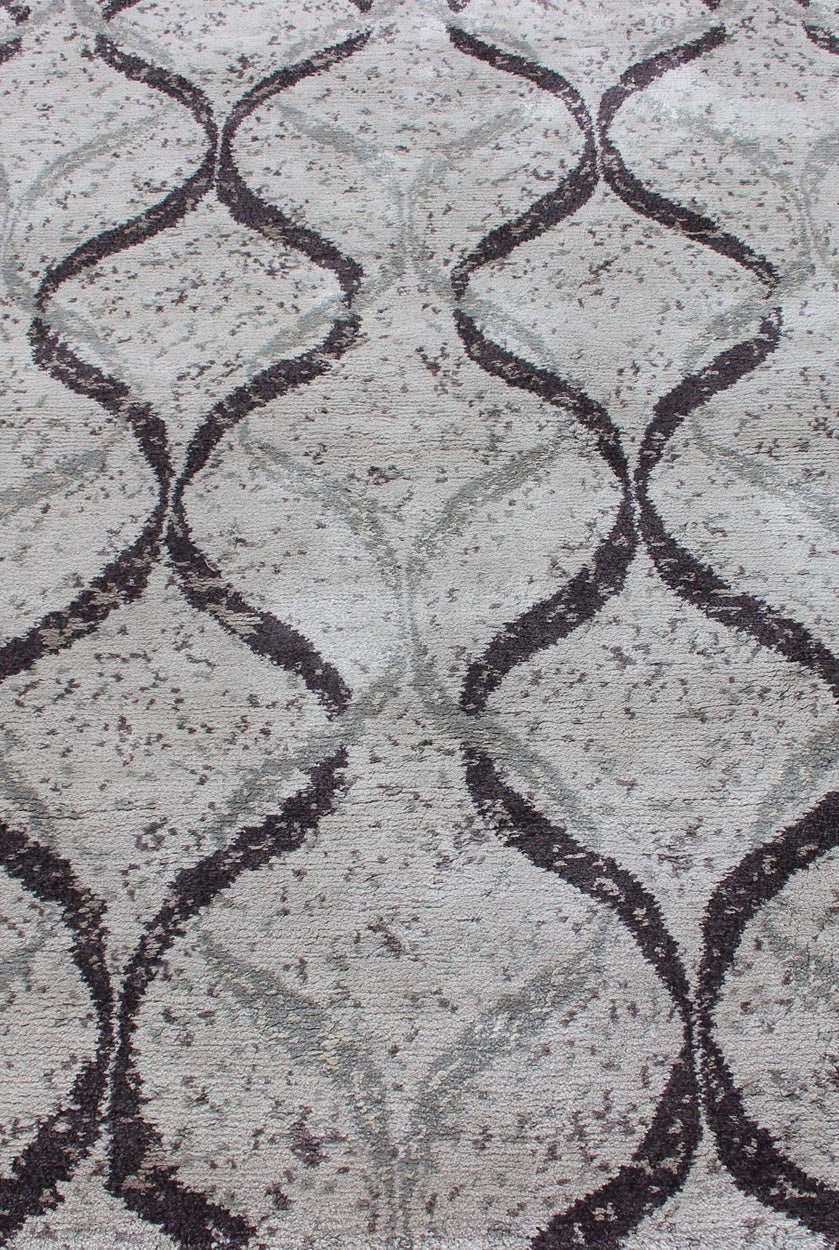 shades of This keivan Woven Arts rug from Nepal was woven with wool and silk and features a modern design rendered in gray, silver, and Onyx alongside black. Keivan Woven arts Modern Nepalese Rug in Wool and Silk. Keivan Woven Arts ... - Keivan Woven Arts19 - 0836 - 11685Rug
