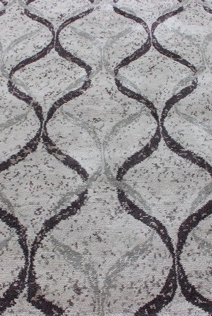 shades of This keivan Woven Arts rug from Nepal was woven with wool and silk and features a modern design rendered in gray, silver, and Onyx alongside black. Keivan Woven arts Modern Nepalese Rug in Wool and Silk. Keivan Woven Arts ... - Keivan Woven Arts19 - 0836 - 11685Rug