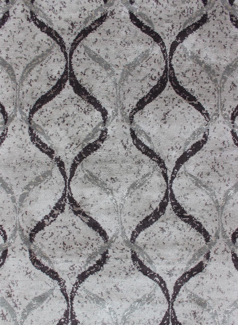shades of This keivan Woven Arts rug from Nepal was woven with wool and silk and features a modern design rendered in gray, silver, and Onyx alongside black. Keivan Woven arts Modern Nepalese Rug in Wool and Silk. Keivan Woven Arts ... - Keivan Woven Arts19 - 0836 - 11685Rug