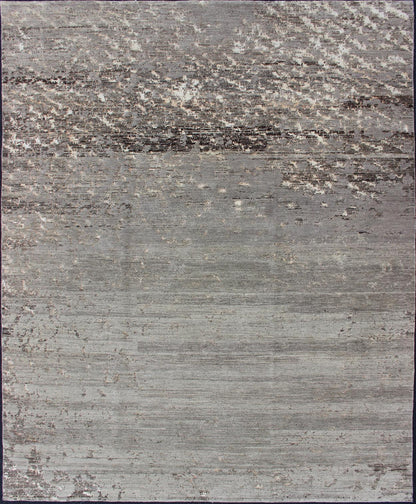 Finely Woven Wool and Silk Modern Rug from Nepal by Keivan Woven Arts Rug 19 - 0837, Keivan Woven Arts / country of origin / type: Nepal / Modern This Tibetan rug, made in Nepal was woven with wool and silk and features a modern design rendered in... - Keivan Woven Arts19 - 0837 - 11689Rug