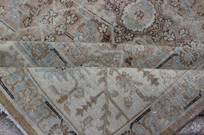 Persian Tabriz with Floral Design in Ivory, Blue, Blush, Brown Antique Persian Tabriz rug with all - over floral design in ivory, blush, brown, light blue. Keivan Woven Arts / rug 1912 - 132, country of origin / type: Iran / Tabriz, circa 1920 Me... - Keivan Woven Arts1912 - 132 - 12261Rug