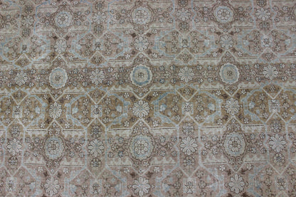 Persian Tabriz with Floral Design in Ivory, Blue, Blush, Brown Antique Persian Tabriz rug with all - over floral design in ivory, blush, brown, light blue. Keivan Woven Arts / rug 1912 - 132, country of origin / type: Iran / Tabriz, circa 1920 Me... - Keivan Woven Arts1912 - 132 - 12261Rug