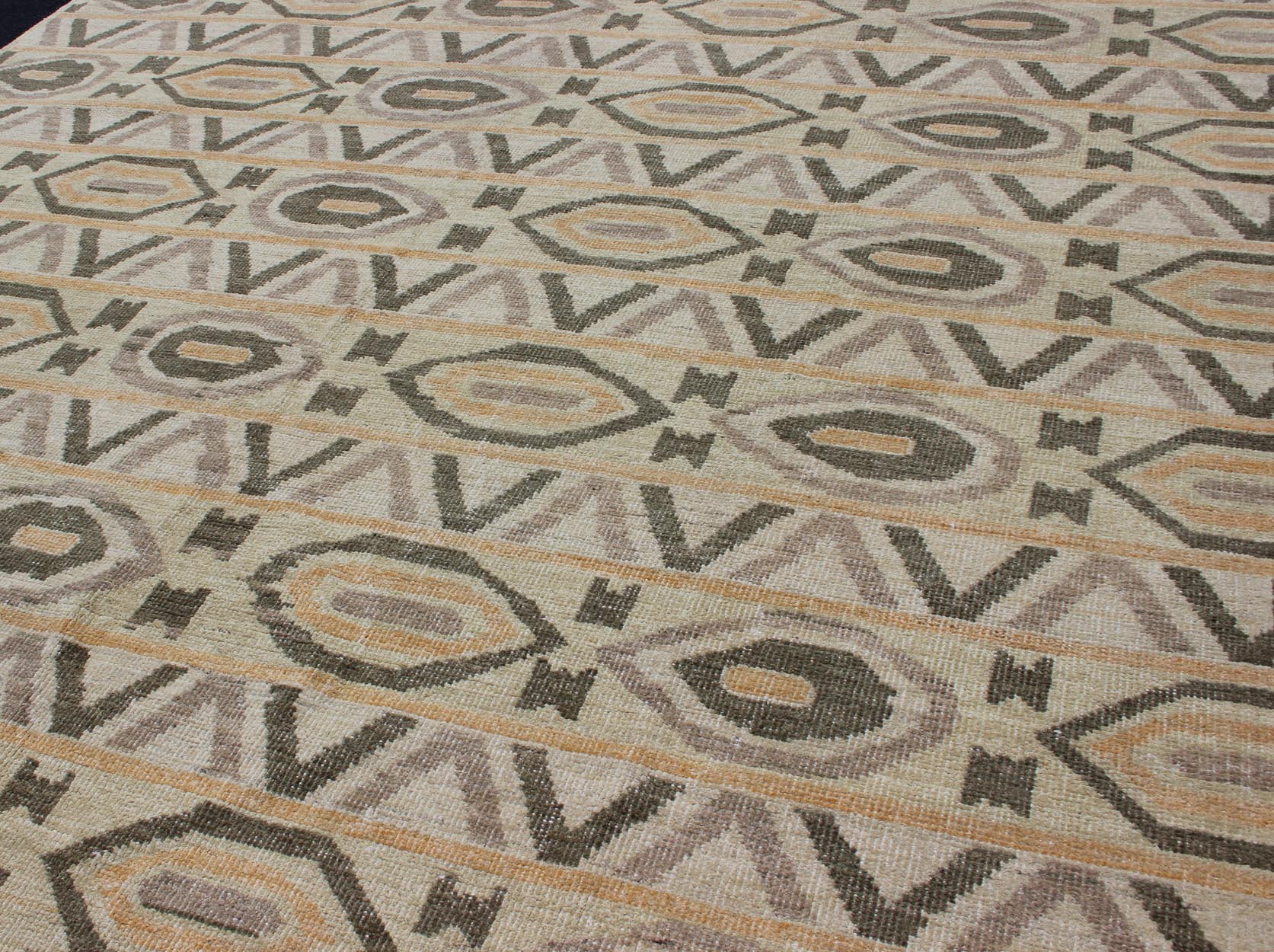 Tribal Modern Rug With All - Over Pattern by Keivan Woven Arts. rug 1912 - 261 country of origin / type: Afghan / Tribal / Keivan Woven Arts. Measures: 8'1 x 9'7. This tribal rug with a modern design rendered in an all over modern pattern, features ... - Keivan Woven Arts1912 - 261 - 12321Rug