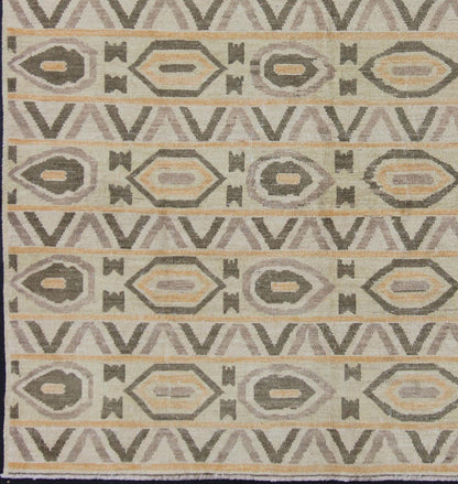 Tribal Modern Rug With All - Over Pattern by Keivan Woven Arts. rug 1912 - 261 country of origin / type: Afghan / Tribal / Keivan Woven Arts. Measures: 8'1 x 9'7. This tribal rug with a modern design rendered in an all over modern pattern, features ... - Keivan Woven Arts1912 - 261 - 12321Rug