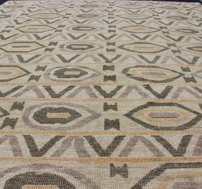 Tribal Modern Rug With All - Over Pattern by Keivan Woven Arts. rug 1912 - 261 country of origin / type: Afghan / Tribal / Keivan Woven Arts. Measures: 8'1 x 9'7. This tribal rug with a modern design rendered in an all over modern pattern, features ... - Keivan Woven Arts1912 - 261 - 12321Rug