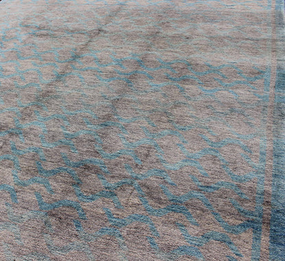 Modern Rug With All - Over Design by Keivan Woven Arts. rug 1912 - 265 Keivan Woven Arts / country of origin / type: Afghan / Tribal Measures: 9'1 x 12'4. This tribal Afghan rug with a modern design rendered in an abstract pattern, features a silver - ... - Keivan Woven Arts1912 - 265 - 12327Rug