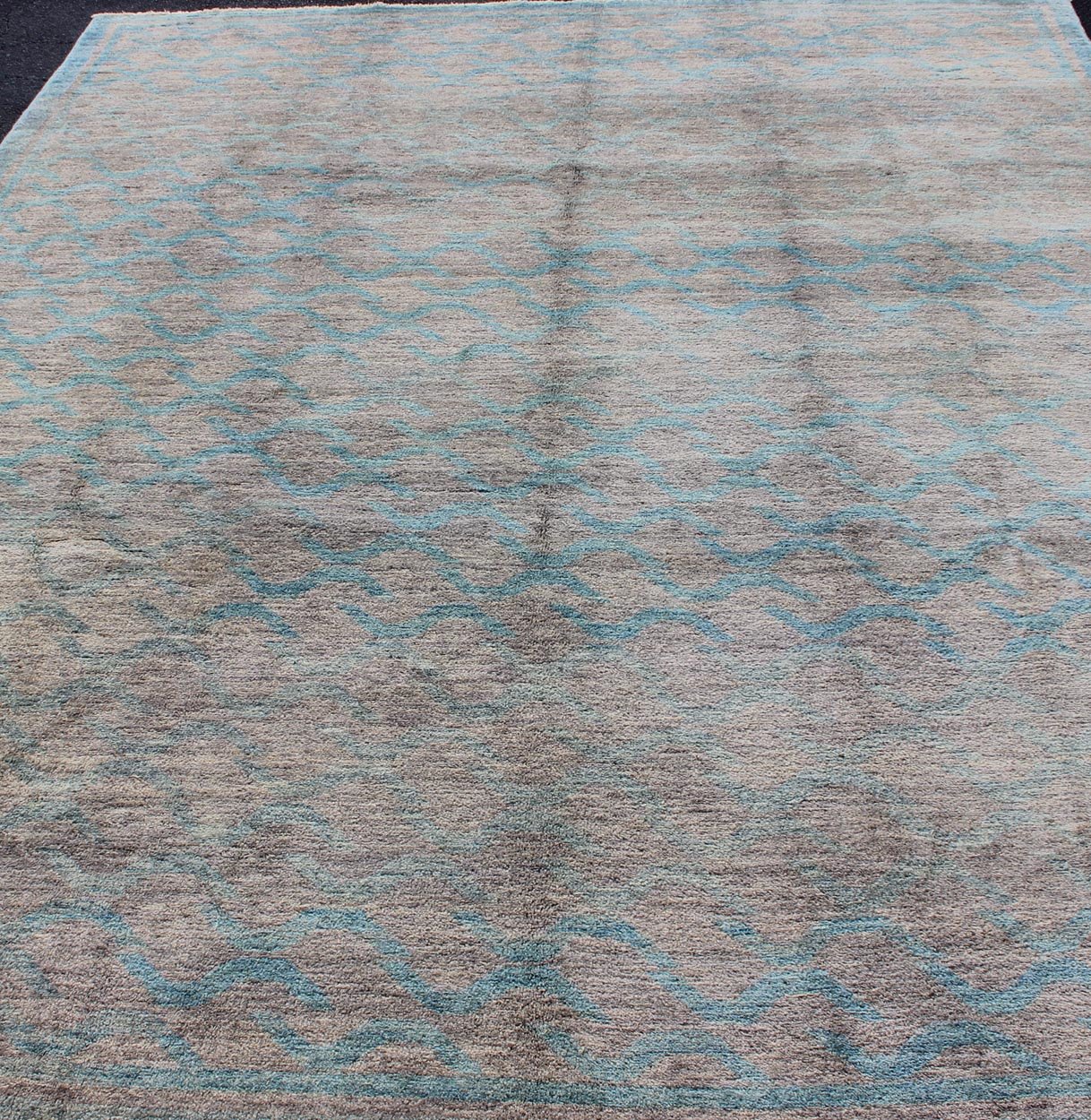 Modern Rug With All - Over Design by Keivan Woven Arts. rug 1912 - 265 Keivan Woven Arts / country of origin / type: Afghan / Tribal Measures: 9'1 x 12'4. This tribal Afghan rug with a modern design rendered in an abstract pattern, features a silver - ... - Keivan Woven Arts1912 - 265 - 12327Rug