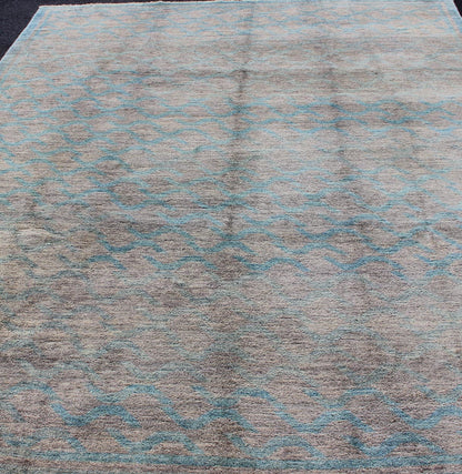 Modern Rug With All - Over Design by Keivan Woven Arts. rug 1912 - 265 Keivan Woven Arts / country of origin / type: Afghan / Tribal Measures: 9'1 x 12'4. This tribal Afghan rug with a modern design rendered in an abstract pattern, features a silver - ... - Keivan Woven Arts1912 - 265 - 12327Rug