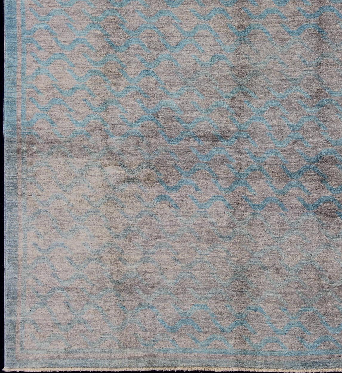 Modern Rug With All - Over Design by Keivan Woven Arts. rug 1912 - 265 Keivan Woven Arts / country of origin / type: Afghan / Tribal Measures: 9'1 x 12'4. This tribal Afghan rug with a modern design rendered in an abstract pattern, features a silver - ... - Keivan Woven Arts1912 - 265 - 12327Rug