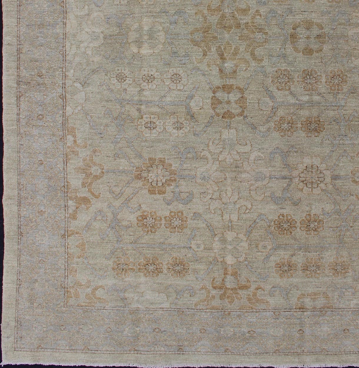 Fine Afghanistan made modern Khotan Rug with All - Over Geometric Pattern Light colored Khotan Rug with all over Geometric Medallions, rug 1912 - 281, country of origin / type: Afghanistan / Khotan This Khotan features a geometric all - over d... - Keivan Woven Arts1912 - 281 - 12283Rug
