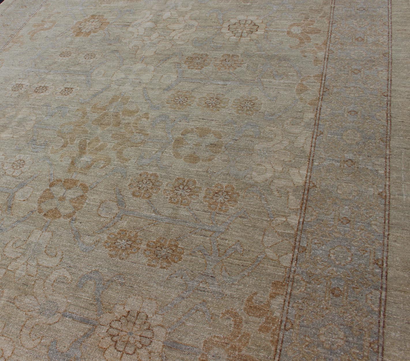 Fine Afghanistan made modern Khotan Rug with All - Over Geometric Pattern Light colored Khotan Rug with all over Geometric Medallions, rug 1912 - 281, country of origin / type: Afghanistan / Khotan This Khotan features a geometric all - over d... - Keivan Woven Arts1912 - 281 - 12283Rug