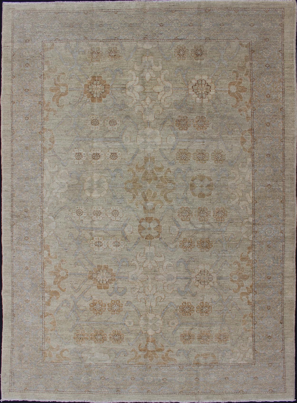 Fine Afghanistan made modern Khotan Rug with All - Over Geometric Pattern Light colored Khotan Rug with all over Geometric Medallions, rug 1912 - 281, country of origin / type: Afghanistan / Khotan This Khotan features a geometric all - over d... - Keivan Woven Arts1912 - 281 - 12283Rug