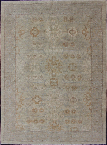Fine Afghanistan made modern Khotan Rug with All - Over Geometric Pattern Light colored Khotan Rug with all over Geometric Medallions, rug 1912 - 281, country of origin / type: Afghanistan / Khotan This Khotan features a geometric all - over d... - Keivan Woven Arts1912 - 281 - 12283Rug
