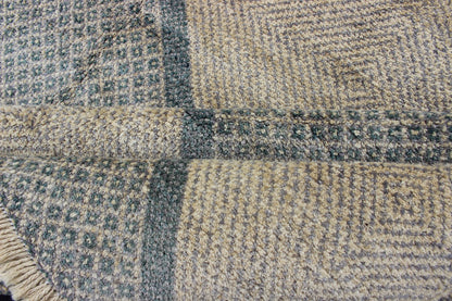 Large Gallery Rug in Modern Diamond Design in Blue - Green and Cream Keivan Woven Arts - Large Tribal Gallery rug with all - over Diamond design in cream and blue, gray Green, Keivan Woven Arts . rug 1912 - 284, country of origin / type: Afghan / Triba... - Keivan Woven Arts1912 - 284 - 12333Rug