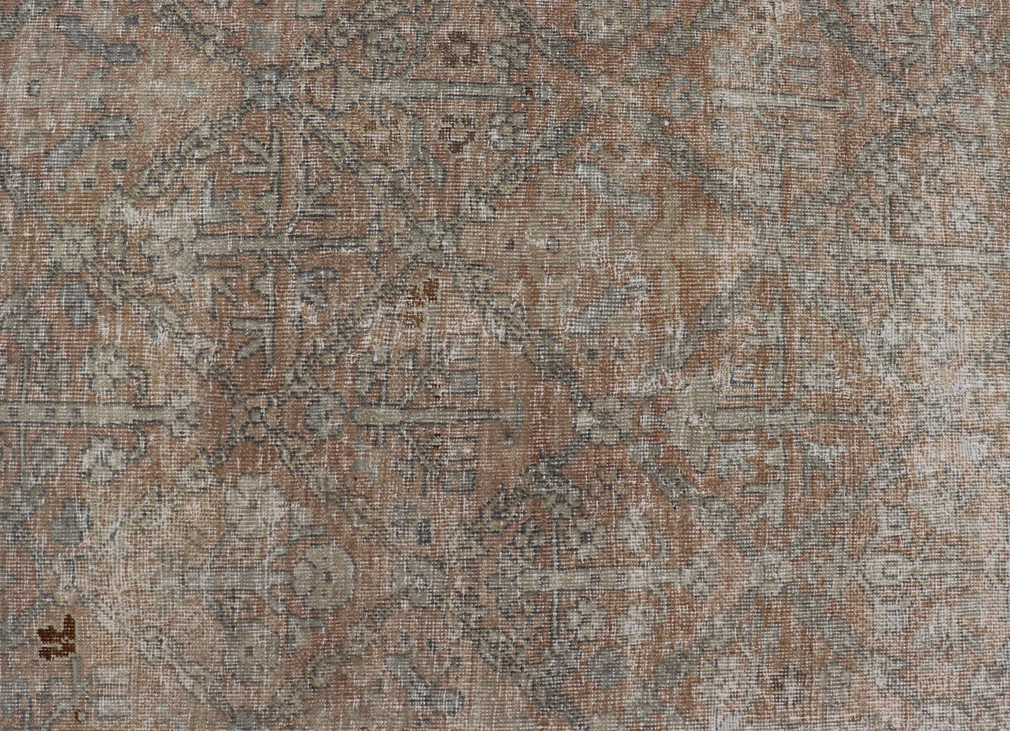 Antique Indian Agra Rug with All - Over Floral Design in Light Green and Brown. Keivan Woven Arts, rug 1912 - 337, country of origin / type: India / Agra, circa 1900 Measures: 10'7 x 13'9 This large antique Indian Agra fine rug from the early 20th c... - Keivan Woven Arts1912 - 337 - 12287Rug