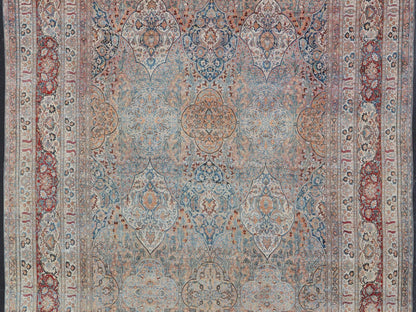 Fine Antique Persian Khorassan Rug with Stretched Palmettes and Vining Flowers. Large Antique Persian Khorassan Rug with All - Over Palmettes and Vining Flowers. Keivan Woven Arts / rug 21205, country of origin / type: Iran / Khorassan, circa 1920. Me... - Keivan Woven Arts21205 - 157Rug