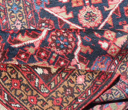 Vintage Persian Heriz Runner with Geometric-Tribal Medallions in Blue 
 
 
 
 Blue Background Persian Heriz runner with vertical geometric-tribal medallions, rug PTA-21010, country of origin / type: Heriz/Karajeh, circa 1930. Keivan Woven Arts Atlanta
...