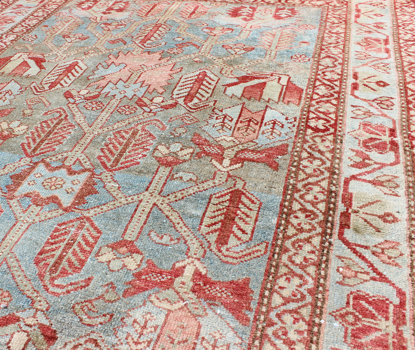 Keivan Woven Arts 
 
 
 
 Energetic Persian Malayer antique rug with geometric motifs in shades of red and blue, rug en-176572, country of origin / type: Iran / Malayer, circa 1920.
 
 
 
 This beautiful antique early 20th century Persian Malayer carpe...