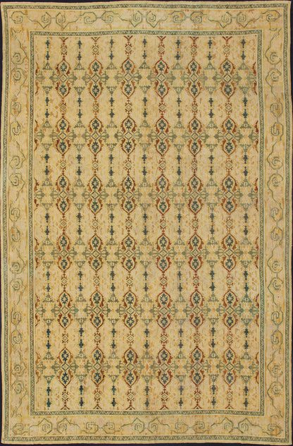 Grandiose Spanish Rug in Gold, Yellow, Green and Raffia Colors, kwarugs, H8-0602. Vintage Spanish Large Rug
 
 
 
 This golden masterpiece was expertly handcrafted in Spain during the early part of the 20th Century. The field's multi-faceted colors pla...