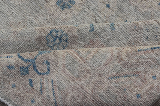 Measures: 6'4 x 9'11 
 
 Modern All-Over Khotan design rug with Light Background and Blue Colors. Keivan Woven Arts rug AWR-12122 Country of Origin: Afghanistan Type: Oushak Design: Floral, All-Over, Abstract Floral.
 
 
 
 This Oushak was hand-knotted...