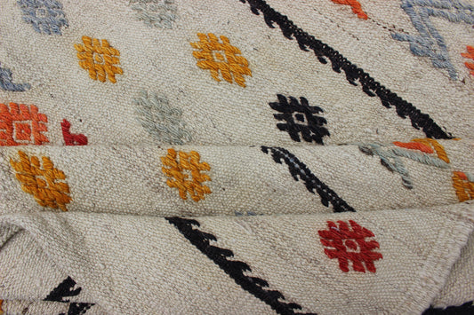 Vintage Turkish Kilim Runner with a Stripe and Modern Design on One End
 
 
 
 Vintage Turkish Kilim runner with a stripe and modern design, Minimalist stripe design Kilim runner from Turkey, rug TU-NED-2003-6 , country of origin / type: Turkey / Kilim...