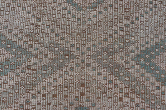 Vintage Turkish Embroidered Flat-Weave Rug with Geometric Design 
 
 
 
 Vintage Turkish Embroidered Flat-Weave Rug with Neutral-Toned Geometric Design.
 
 Keivan Woven Arts- Geometric design vintage Kilim rug from Turkey in pale Green, cream, neutral,...