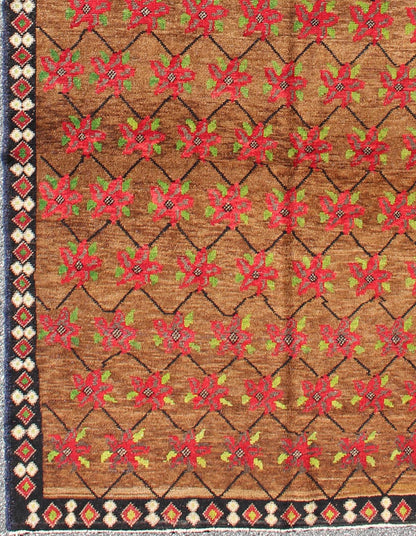 Turkish Oushak Runner with Poinsettia Design Set Atop Light Brown Background
 
 
 
 Poinsettia Design Oushak Turkish Rug with Flowers
 
 rug/tu-mtu-3316, origin/turkey
 
 
 
 This unique Turkish Oushak features an all-over design of vibrant poinsettias...
