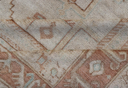 Taupe Background Turkish Vintage Oushak Rug with Tribal Medallion Design 
 
 
 
 Measures: 6'0 x 10'0 
 
 
 
 Taupe background Turkish vintage Oushak rug with tribal design. Keivan Woven Arts / rug TU-MTU-4877, country of origin / type: Turkey / Oushak...