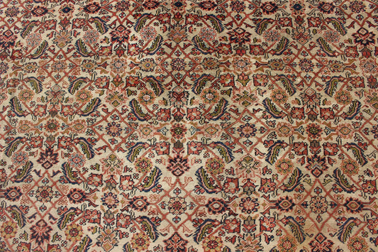 Antique Persian Ferahan rug with all - over Herati design in ivory, coral, green, antique Sultanabad - Ferahan on a cream background rug with colorful. Keivan Woven Arts / rug A - 0401, country of origin / type: Iran / Ferahan, circa 1890 Measures:10'9 x... - Keivan Woven ArtsA - 0401 - 439Rug