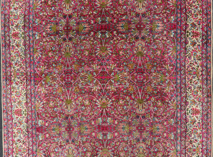 Antique Persian Lavar Kerman Rug with All - Over Floral Design In Jewel Tones. Keivan Woven Arts / rug A - 0702, country of origin / type: Iran / Lavar Kerman, circa 1910 Measures: 9' x 12'. This exquisite antique Lavar Kerman carpet originates from ... - Keivan Woven ArtsA - 0702 - 603Rug