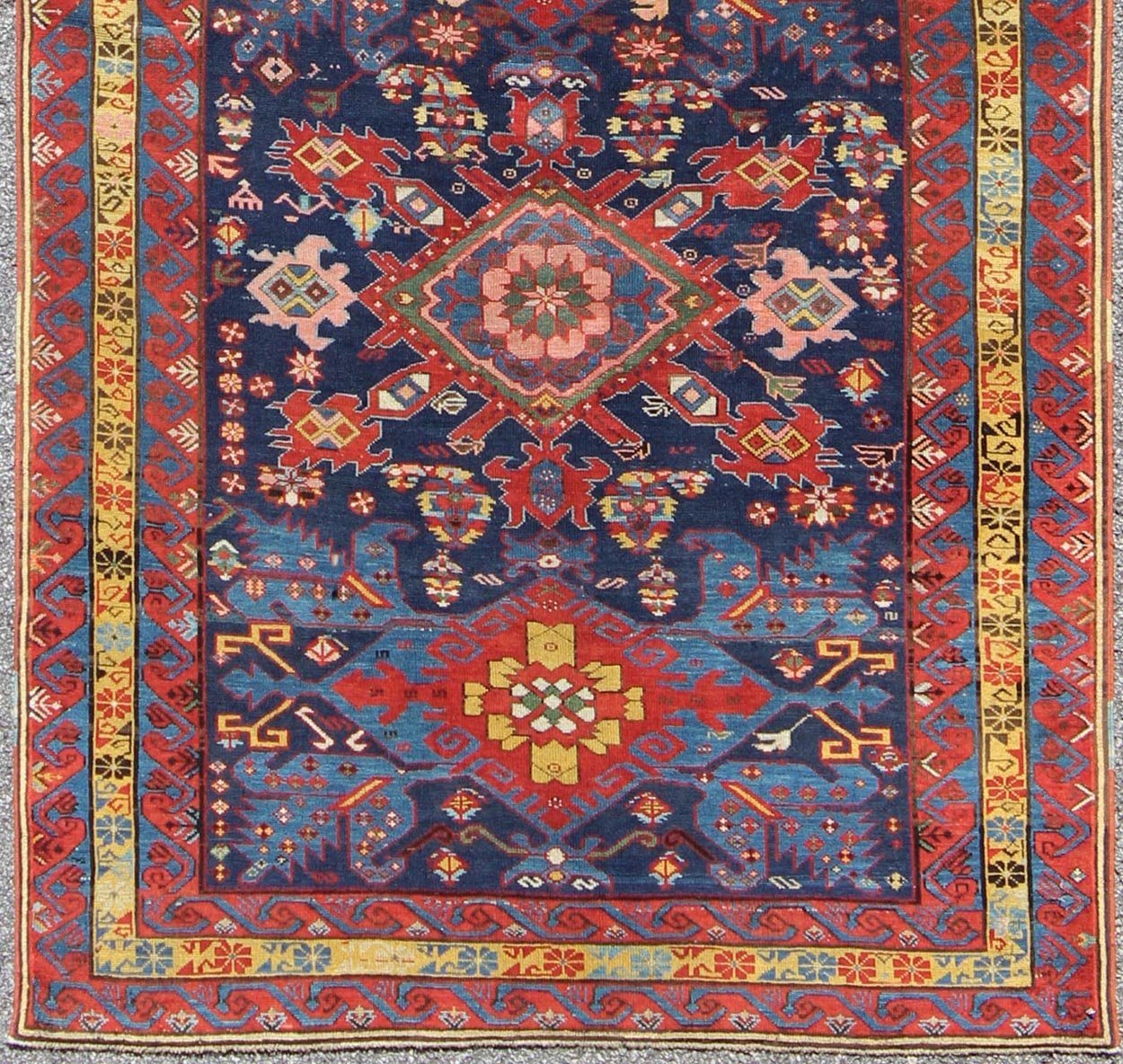 Antique Caucasian Seychour Rug with Diamond Medallions in Rich Colors This elegant 19th Century Seychour rug originates from the mountainous region of the Caucuses. A beautiful row of five diamond - shaped medallions run the entire length of the r... - Keivan Woven ArtsA - 0722 - 1386Rug
